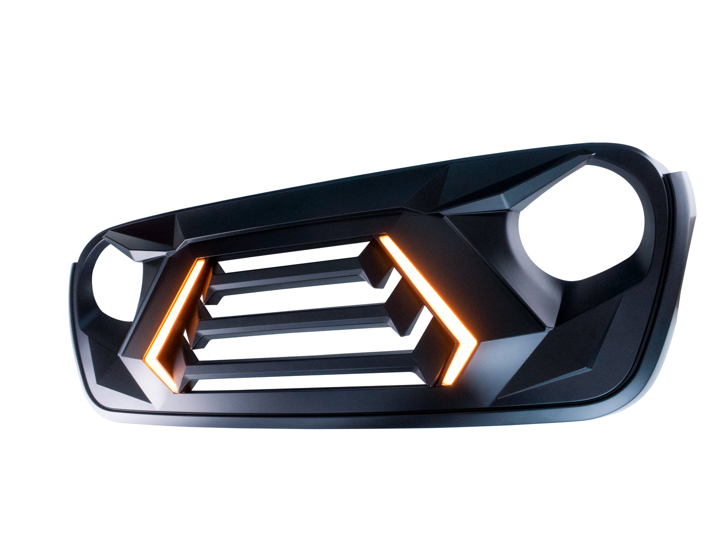 Fierce LED Grille with White DRL and Amber Turn Signals for Jeep Wrangler JL/JT (2018-2024)