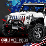 Steel Mesh Insert with USA Flag For Jeep Wrangler JK 2007-2018 Stock Grille
