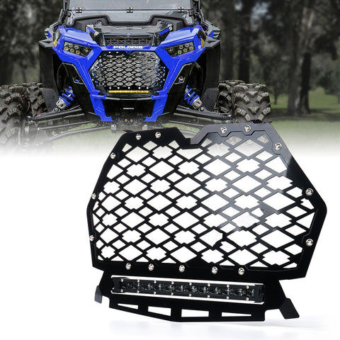 Steel Mesh Grille with 14" LED Lightbar for 2019-2020 Polaris RZR 1000 XP Turbo S