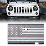 Steel Mesh Grille Insert with Red Stripe & Hood Lock Hole For JK 2007-2018 Jeep Wrangler Stock Grille
