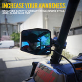 UTV Roll Bar Cage Side Mirrors with LED Spot Lights and Anti-Glare Mirrors