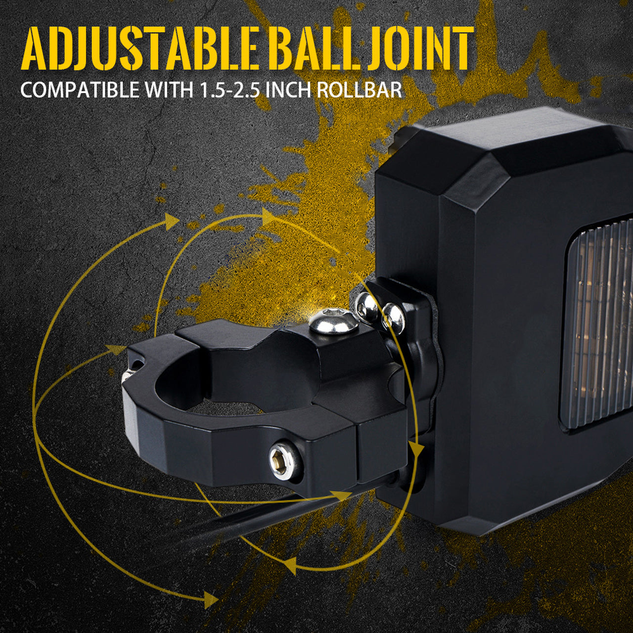 UTV Roll Bar Cage Side Mirrors with LED Spot Lights and Anti-Glare Mirrors