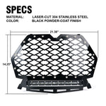 Steel Mesh Grille with 14" LED Lightbar for 2019-2020 Polaris RZR 1000 XP Turbo S