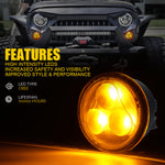 Amber LED Turn Signal Light Assembly for 07-18 Jeep Wrangler JK
