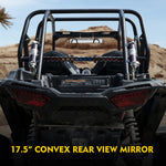 17.5" Convex Rear Wide View Tempered Glass Mirror for UTVs with 1.75" to 1.85" Rollbars