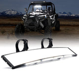 17.5" Curved UTV Rear View Mirror w/ Integrated LED Lights & Switch for 1.75"-2" Rollbars